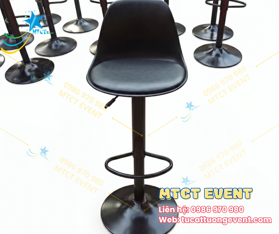 Ghế Bar Đen Có Lưng Tựa